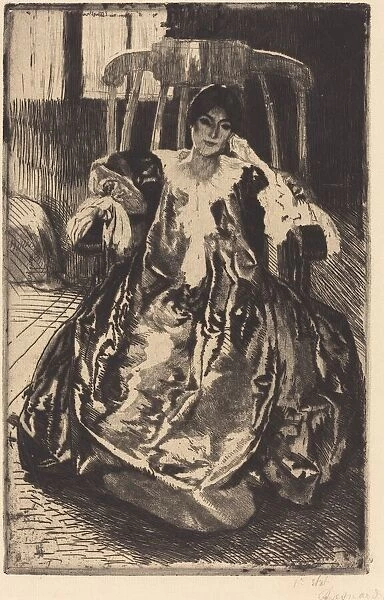 The Silk Gown (La robe de soie), 1887. Creator: Paul Albert Besnard