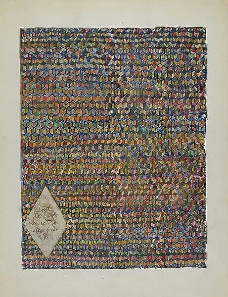 Silk Patchwork Quilt, c. 1936. Creator: Florence Elizabeth Atkins