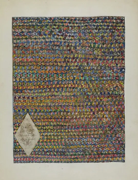 Framed Print : Silk Patchwork Quilt, c. 1936. Creator: Florence Elizabeth Atkins Framed Print : Silk Patchwork Quilt, c. 1936. Creator: Florence Elizabeth Atkins