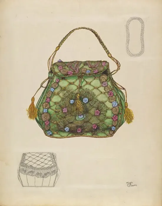Framed Print : Silk Purse, c. 1937. Creator: Hugh Clarke Framed Print : Silk Purse, c. 1937. Creator: Hugh Clarke