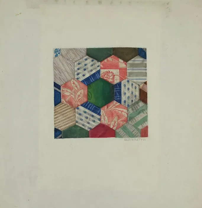 Framed Print : Silk Quilt - Honeycomb Pattern, c. 1939. Creator: Elgin Moncure Styll. Silk Quilt - Honeycomb Pattern, c. 1939. Creator: Elgin Moncure Styll Framed Print : Silk Quilt - Honeycomb Pattern, c. 1939. Creator: Elgin Moncure Styll. Silk Quilt - Honeycomb Pattern, c. 1939. Creator: Elgin Moncure Styll