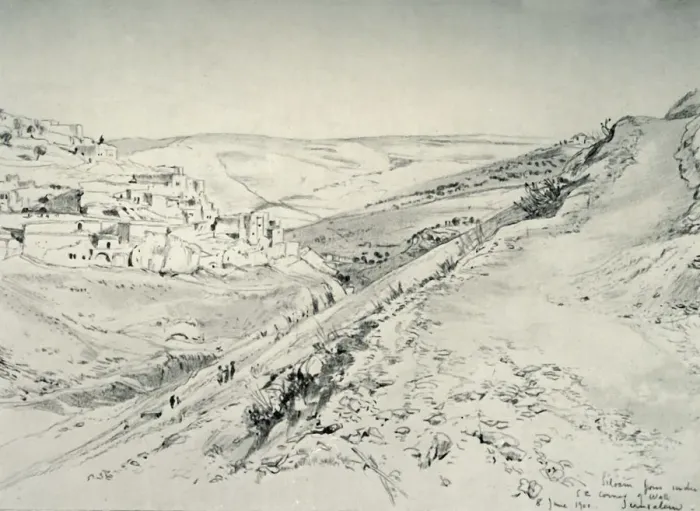 Framed Print : Siloam from Under the South-East Corner of the Wall of the Temple Area, 1902. Creator Framed Print : Siloam from Under the South-East Corner of the Wall of the Temple Area, 1902. Creator