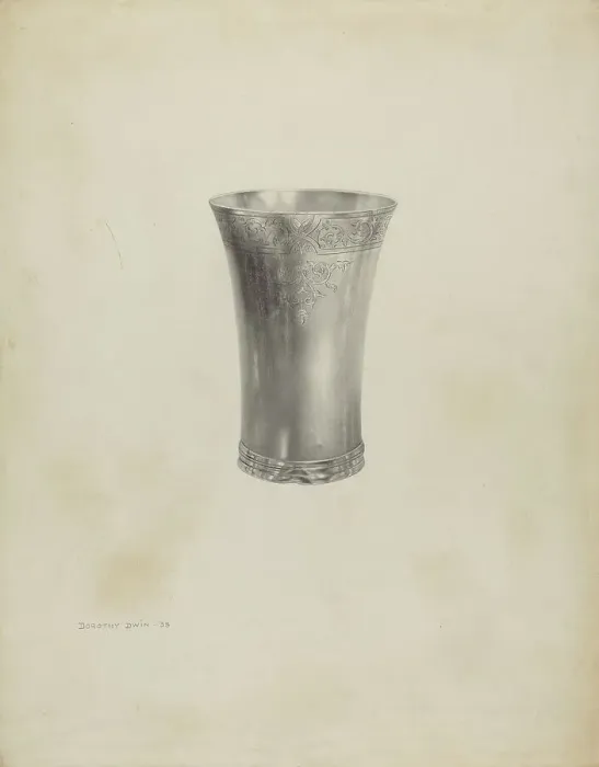 Framed Print : Silver Beaker, 1938. Creator: Dorothy Dwin Framed Print : Silver Beaker, 1938. Creator: Dorothy Dwin
