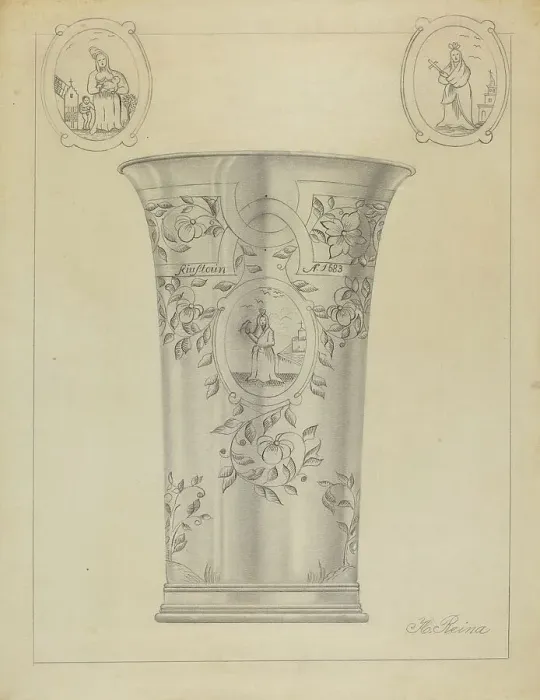 Framed Print : Silver Beaker, c. 1936. Creator: Horace Reina Framed Print : Silver Beaker, c. 1936. Creator: Horace Reina