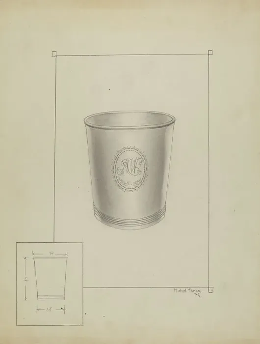 Framed Print : Silver Beaker, c. 1936. Creator: Michael Fenga
