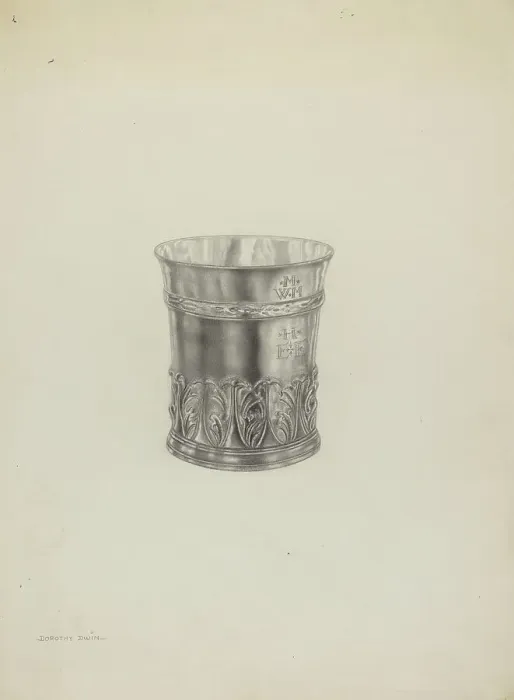 Framed Print : Silver Beaker, c. 1938. Creator: Dorothy Dwin Framed Print : Silver Beaker, c. 1938. Creator: Dorothy Dwin