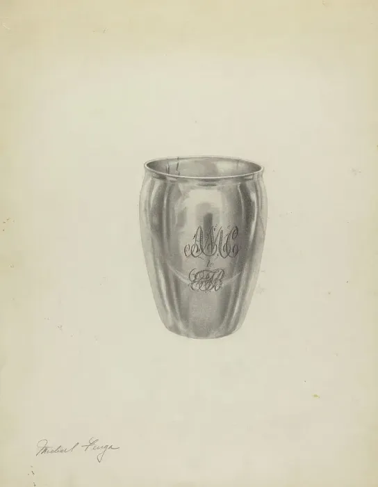 Framed Print : Silver Beaker, c. 1938. Creator: Michael Fenga