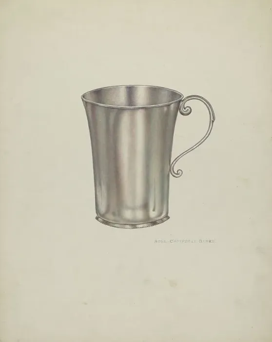 Framed Print : Silver Beaker with Handles, c. 1939. Creator: Rose Campbell-Gerke Framed Print : Silver Beaker with Handles, c. 1939. Creator: Rose Campbell-Gerke