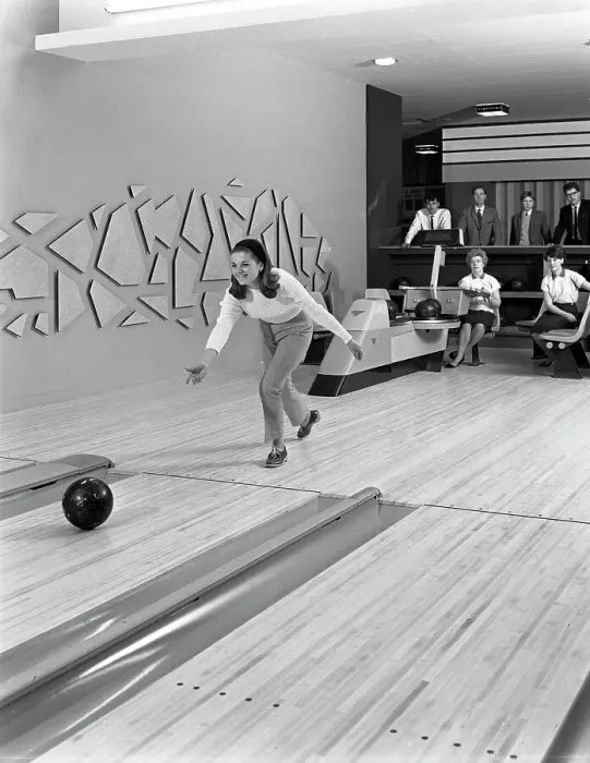 Framed Print : Silver Blades bowling alley, Sheffield, South Yorkshire, 1965. Artist: Michael Walters Framed Print : Silver Blades bowling alley, Sheffield, South Yorkshire, 1965. Artist: Michael Walters