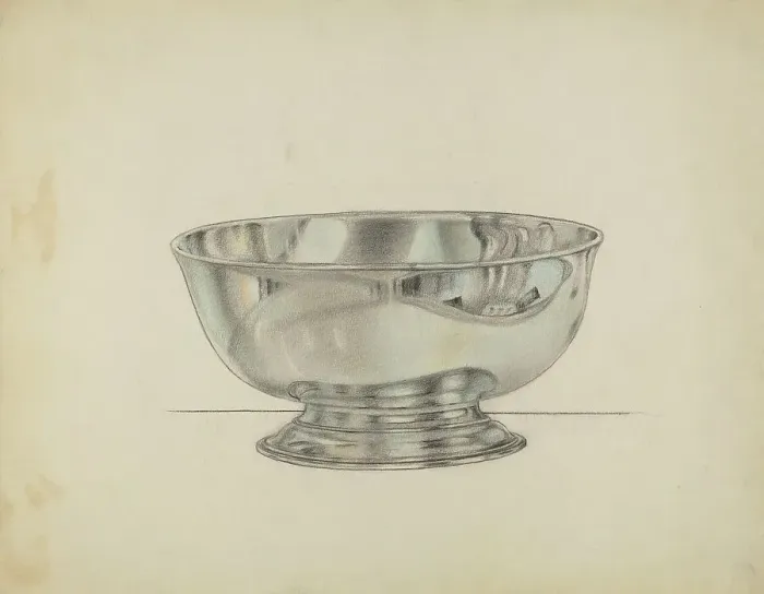 Framed Print : Silver Bowl, 1935 / 1942. Creator: Horace Reina Framed Print : Silver Bowl, 1935 / 1942. Creator: Horace Reina