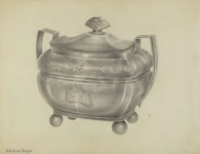 Framed Print : Silver Bowl, 1935 / 1942. Creator: Nicholas Zupa Framed Print : Silver Bowl, 1935 / 1942. Creator: Nicholas Zupa