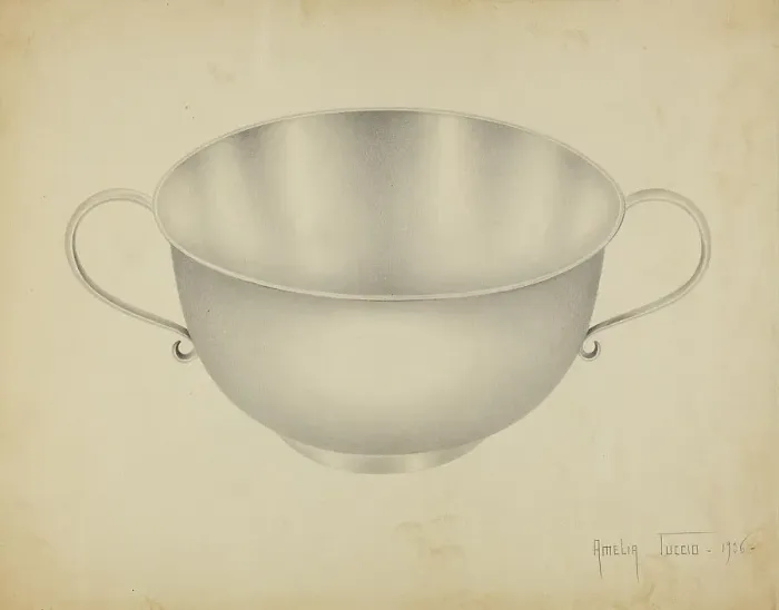 Framed Print : Silver Bowl, c. 1936. Creator: Amelia Tuccio Framed Print : Silver Bowl, c. 1936. Creator: Amelia Tuccio