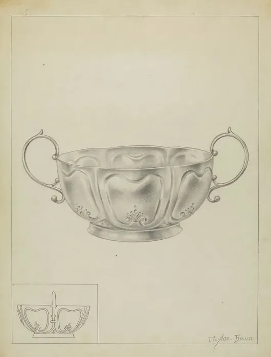 Framed Print : Silver Bowl, c. 1936. Creator: Clayton Braun Framed Print : Silver Bowl, c. 1936. Creator: Clayton Braun