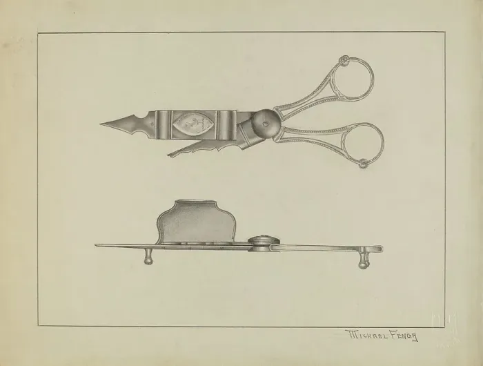 Framed Print : Silver Candle Snuffer, c. 1936. Creator: Michael Fenga Framed Print : Silver Candle Snuffer, c. 1936. Creator: Michael Fenga