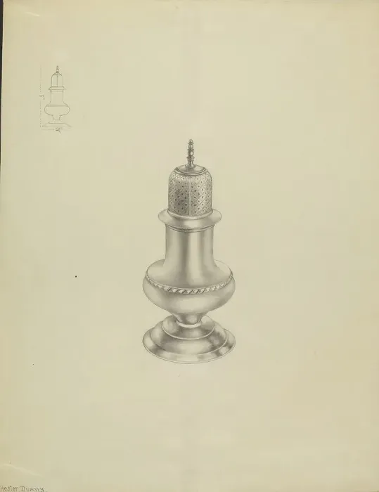 Framed Print : Silver Caster, c. 1936. Creator: Hester Duany Framed Print : Silver Caster, c. 1936. Creator: Hester Duany