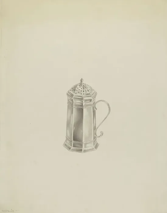 Framed Print : Silver Caster, c. 1939. Creator: Hester Duany
