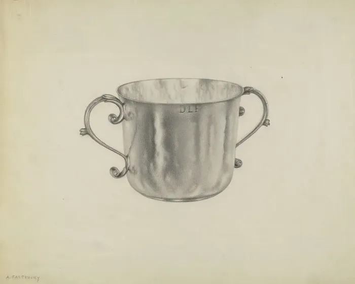 Framed Print : Silver Caudle Cup, c. 1938. Creator: Aaron Fastovsky Framed Print : Silver Caudle Cup, c. 1938. Creator: Aaron Fastovsky