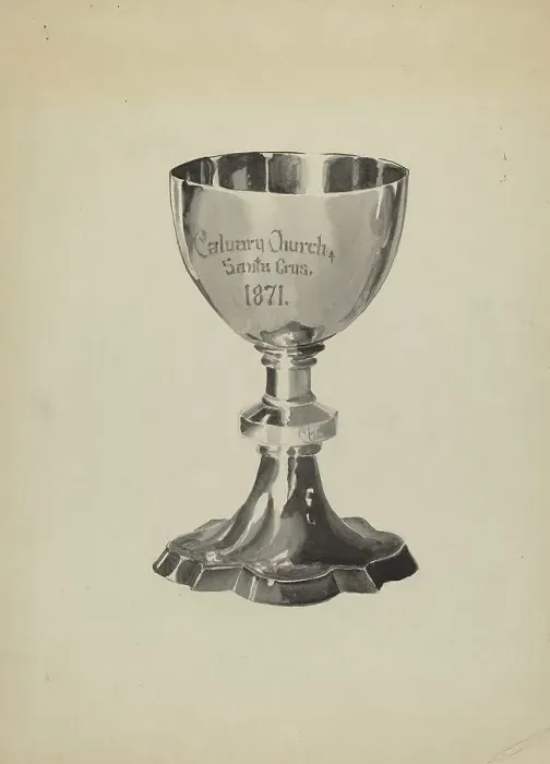 Framed Print : Silver Chalice, c. 1936. Creator: Lena Nastasi Framed Print : Silver Chalice, c. 1936. Creator: Lena Nastasi
