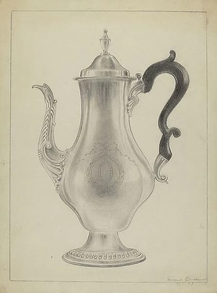 Silver Coffee Pot, 1935 / 1942. Creator: Vincent Carano
