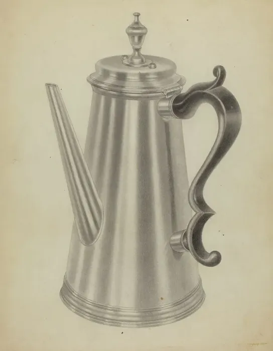 Framed Print : Silver Coffee Pot, 1935 / 1942. Creator: Michael Fenga Framed Print : Silver Coffee Pot, 1935 / 1942. Creator: Michael Fenga