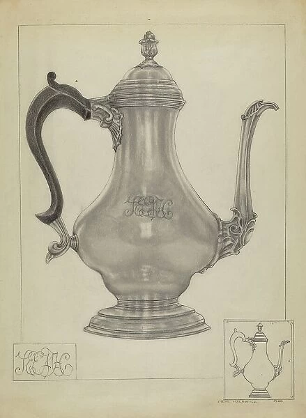 Silver Coffee Pot, c. 1936. Creator: Irene Malawicz