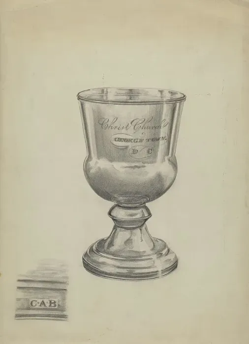 Framed Print : Silver Communion Cup, 1935 / 1942. Creator: Ella Josephine Sterling Framed Print : Silver Communion Cup, 1935 / 1942. Creator: Ella Josephine Sterling