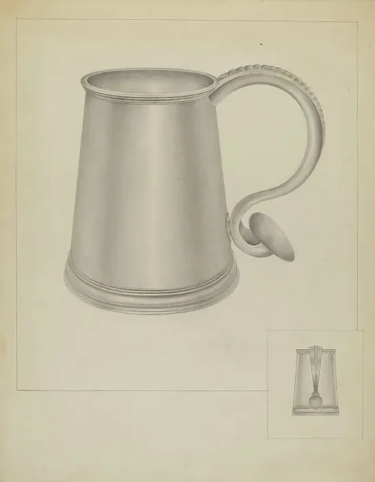 Framed Print : Silver Communion Mug, c. 1936. Creator: Isidore Steinberg Framed Print : Silver Communion Mug, c. 1936. Creator: Isidore Steinberg