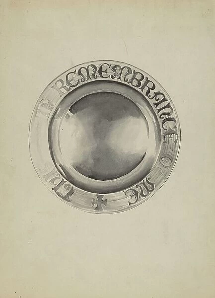 Silver Communion Plate, c. 1936. Creator: Lena Nastasi