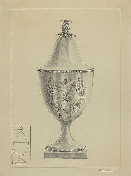 Silver Covered Sugar Urn, 1935 / 1942. Creator: Simon Weiss