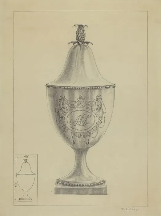 Framed Print : Silver Covered Sugar Urn, 1935 / 1942. Creator: Simon Weiss Framed Print : Silver Covered Sugar Urn, 1935 / 1942. Creator: Simon Weiss