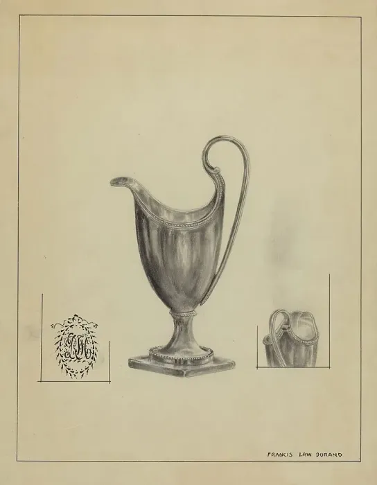 Framed Print : Silver Cream Pitcher, 1935 / 1942. Creator: Francis Law Durand Framed Print : Silver Cream Pitcher, 1935 / 1942. Creator: Francis Law Durand