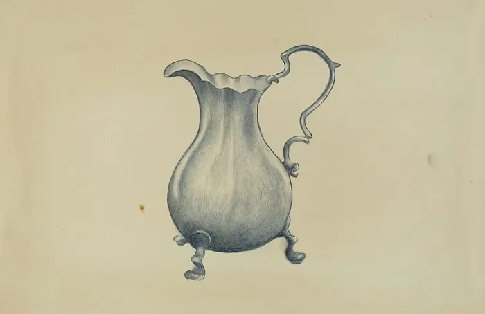 Framed Print : Silver Cream Pitcher, c. 1936. Creator: Margaret Stottlemeyer Framed Print : Silver Cream Pitcher, c. 1936. Creator: Margaret Stottlemeyer