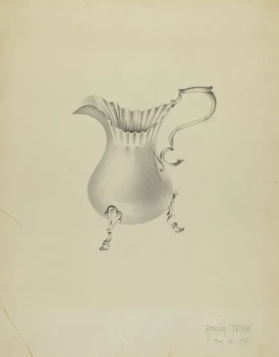 Framed Print : Silver Creamer, 1935 / 1942. Creator: Amelia Tuccio Framed Print : Silver Creamer, 1935 / 1942. Creator: Amelia Tuccio