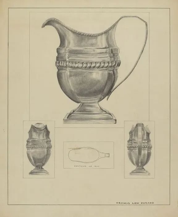 Framed Print : Silver Creamer, 1935 / 1942. Creator: Francis Law Durand Framed Print : Silver Creamer, 1935 / 1942. Creator: Francis Law Durand