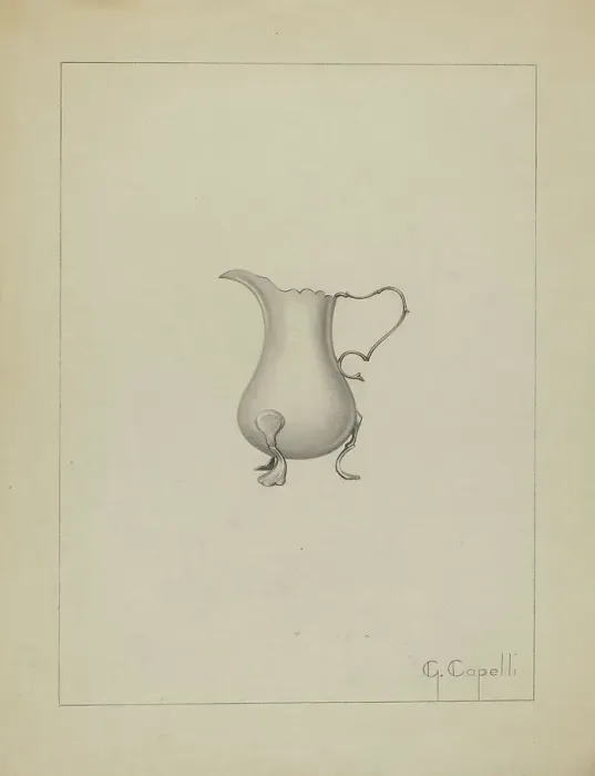 Framed Print : Silver Creamer, 1935 / 1942. Creator: Giacinto Capelli Framed Print : Silver Creamer, 1935 / 1942. Creator: Giacinto Capelli