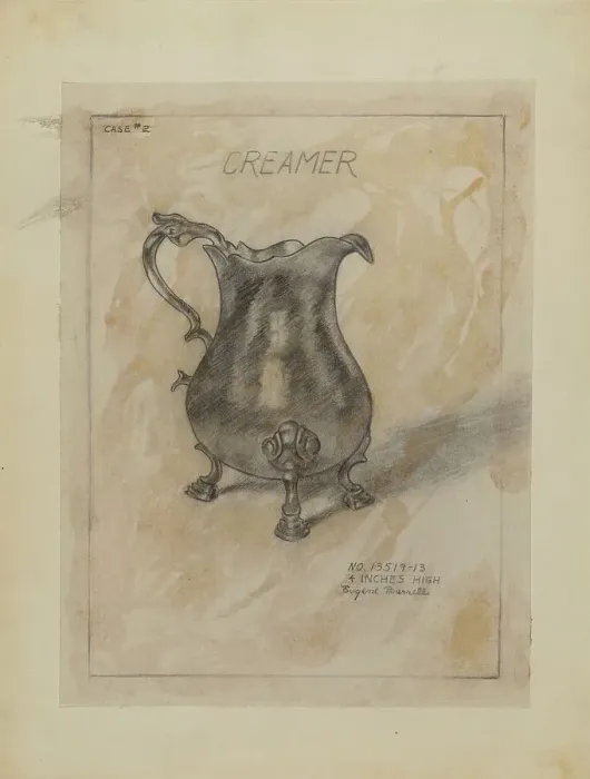Framed Print : Silver Creamer, 1936 / 1942. Creator: Eugene Barrell Framed Print : Silver Creamer, 1936 / 1942. Creator: Eugene Barrell