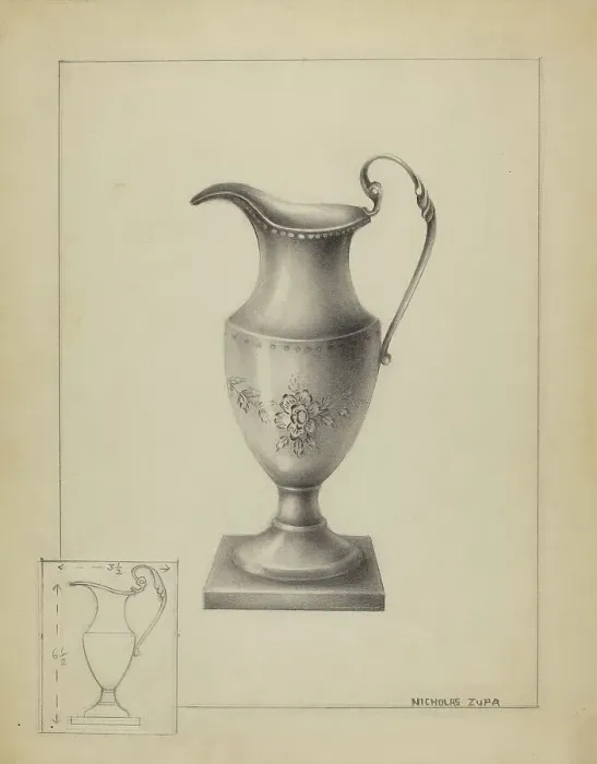 Framed Print : Silver Creamer, 1936. Creator: Nicholas Zupa Framed Print : Silver Creamer, 1936. Creator: Nicholas Zupa
