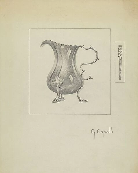 Silver Creamer, c. 1936. Creator: Giacinto Capelli