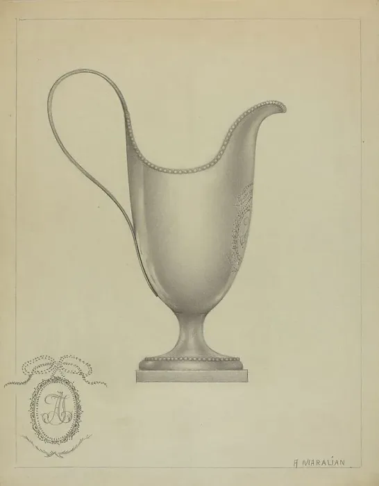 Framed Print : Silver Creamer, c. 1936. Creator: Arsen Maralian Framed Print : Silver Creamer, c. 1936. Creator: Arsen Maralian