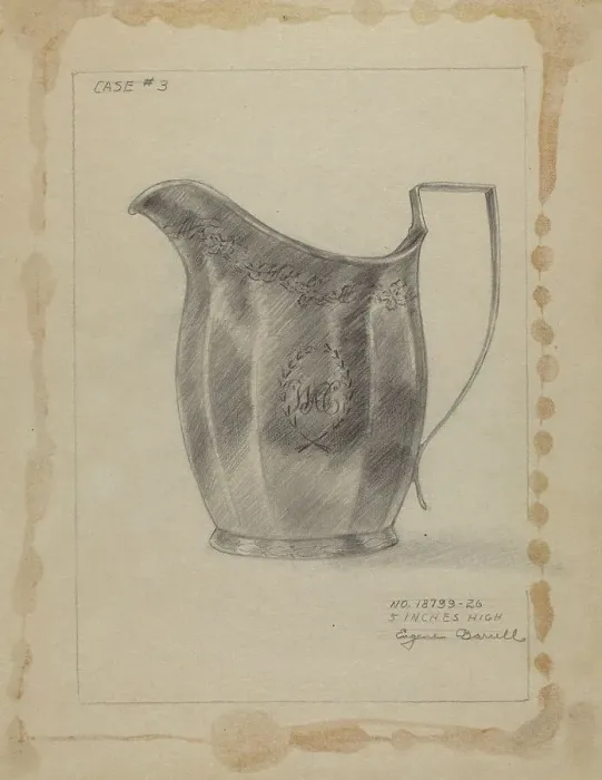 Framed Print : Silver Creamer, c. 1936. Creator: Eugene Barrell Framed Print : Silver Creamer, c. 1936. Creator: Eugene Barrell