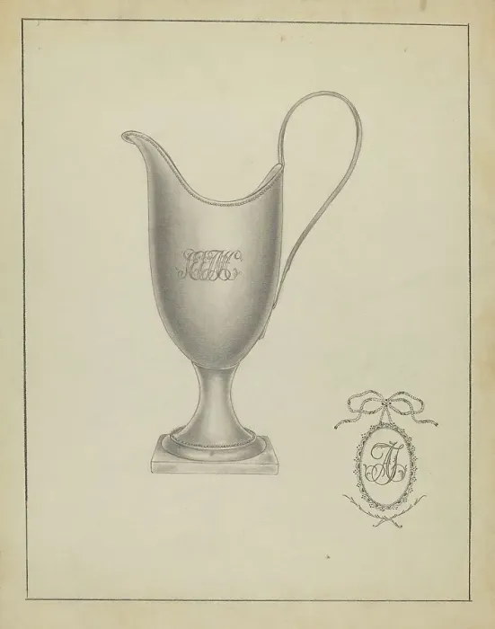 Framed Print : Silver Creamer, c. 1936. Creator: Giacinto Capelli Framed Print : Silver Creamer, c. 1936. Creator: Giacinto Capelli