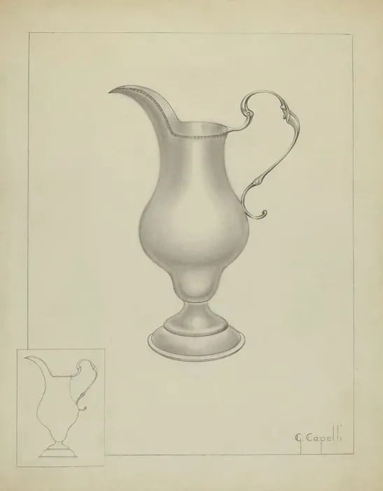 Framed Print : Silver Creamer, c. 1936. Creator: Giacinto Capelli