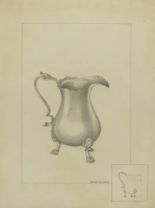 Framed Print : Silver Creamer, c. 1936. Creator: Hester Duany Framed Print : Silver Creamer, c. 1936. Creator: Hester Duany
