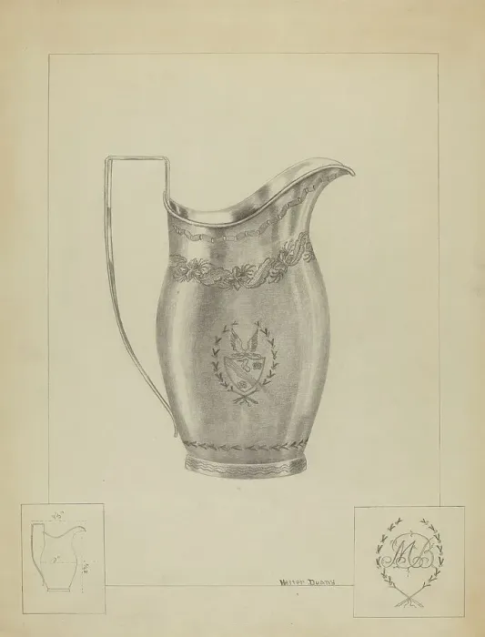 Framed Print : Silver Creamer, c. 1936. Creator: Hester Duany Framed Print : Silver Creamer, c. 1936. Creator: Hester Duany