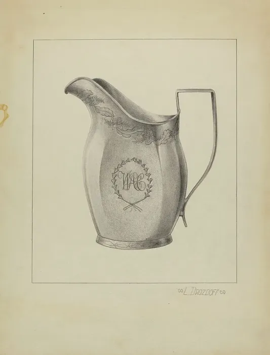 Framed Print : Silver Creamer, c. 1936. Creator: Leo Drozdoff Framed Print : Silver Creamer, c. 1936. Creator: Leo Drozdoff