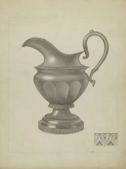 Framed Print : Silver Creamer, c. 1936. Creator: Paul Ward Framed Print : Silver Creamer, c. 1936. Creator: Paul Ward