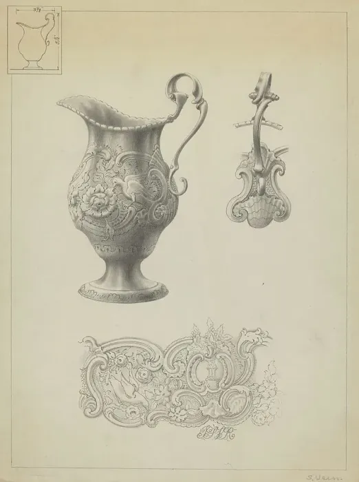 Framed Print : Silver Creamer, c. 1936. Creator: Simon Weiss Framed Print : Silver Creamer, c. 1936. Creator: Simon Weiss