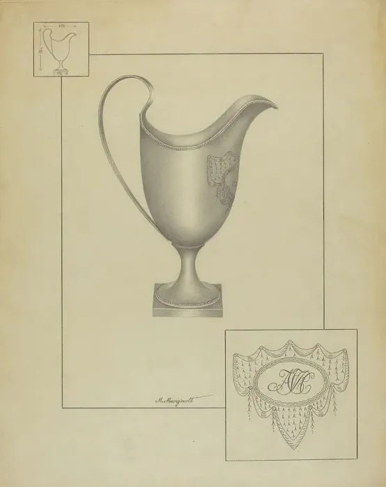 Framed Print : Silver Creamer, c. 1937. Creator: Matthew Mangiacotti Framed Print : Silver Creamer, c. 1937. Creator: Matthew Mangiacotti