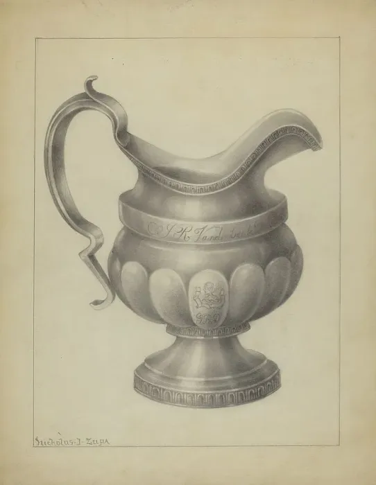 Framed Print : Silver Creamer, c. 1937. Creator: Nicholas Zupa Framed Print : Silver Creamer, c. 1937. Creator: Nicholas Zupa