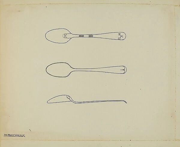 Silver Demi-tasse Spoon, c. 1938. Creator: Kalamian Walton